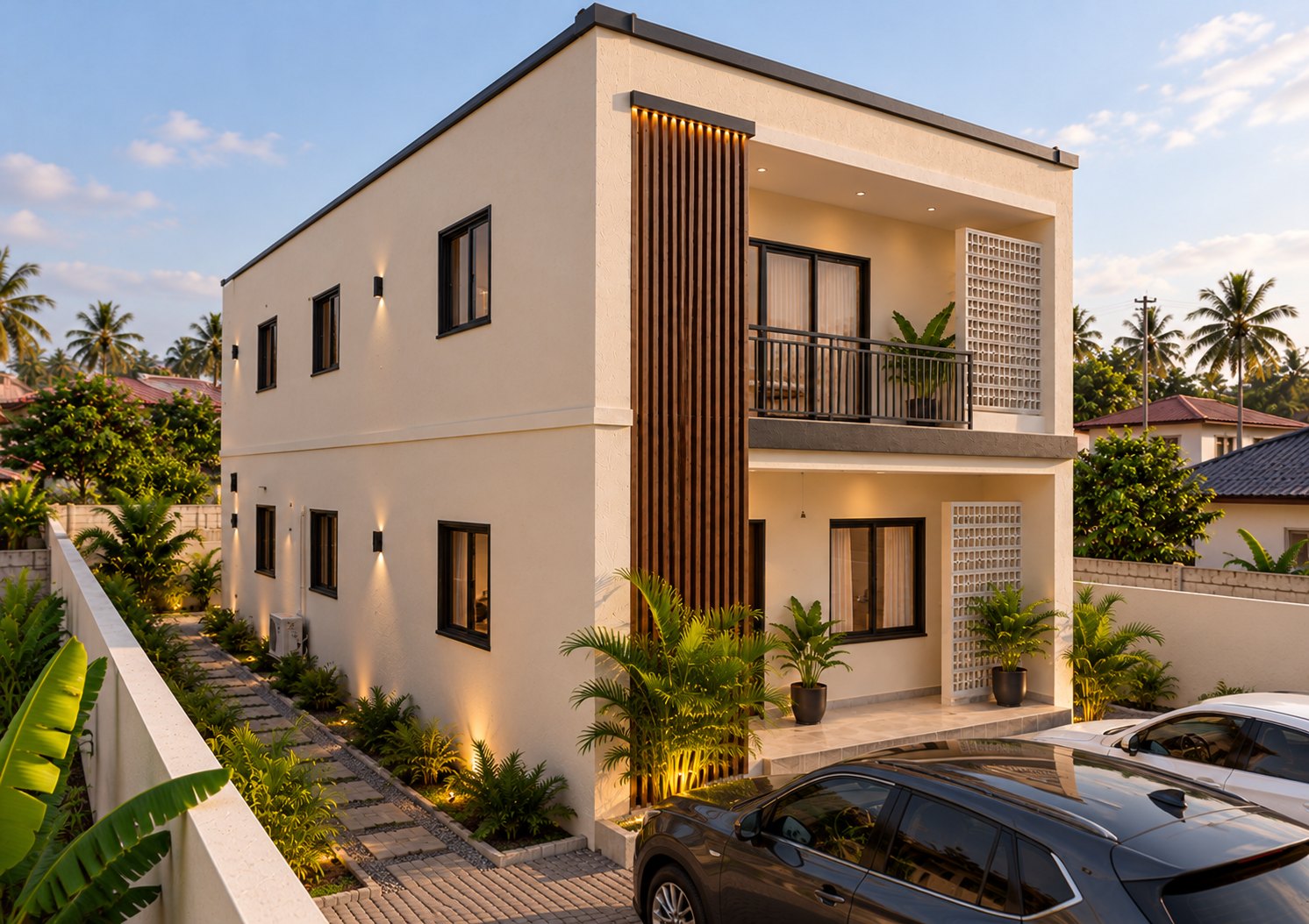Front exterior rendering of Joma Two in Ablekuma